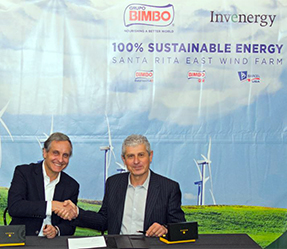 Como parte de las metas de reducción de emisiones, Grupo Bimbo generará el equivalente al 100 por ciento de la energía eléctrica que consume en los Estados Unidos con el parque eólico Santa Rita East de Invenergy.