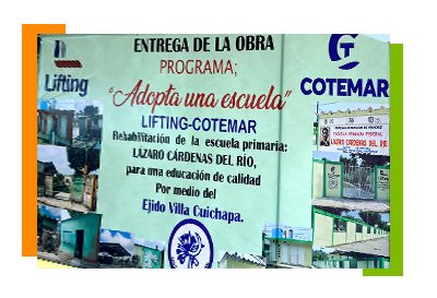 Grupo Cotemar empodera personas a través de la educación reconocimiento adopta una escuela entrega de obra